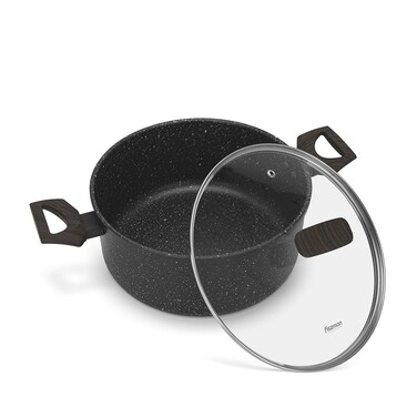 Каструля Fissman CARRIE 24x11 см/4,67л. зі скляною кришкою алюміній з антипригарним покриттям (14483)