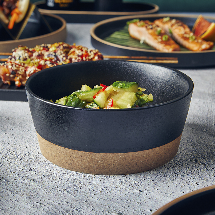 Салатник 720 мл, 15.5 см, чорний, Kava Black Stoneware, GenWare