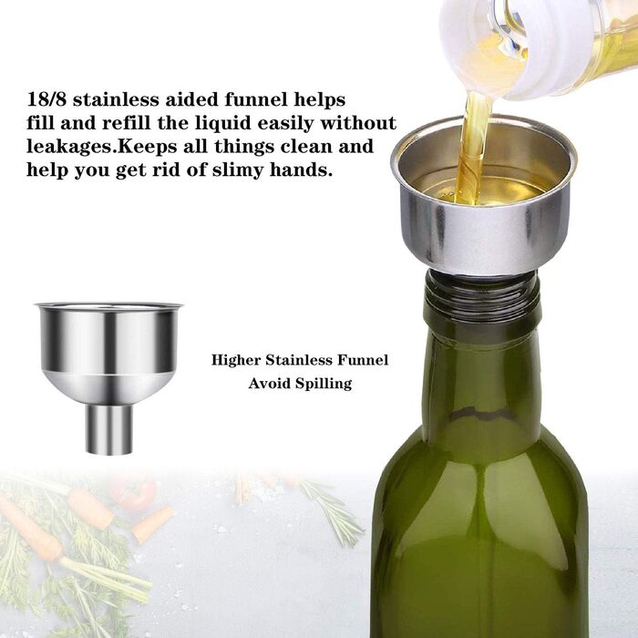 Дозатор для олії та оцту 250 мл, набір 2 предмети, прозорий PANENDIANO