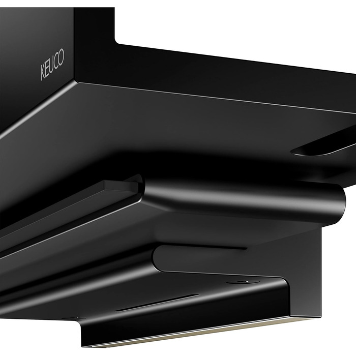 Душова полиця Keuco зі скляним ракелем з алюмінію, чорна, знімний кошик, зі зливними отворами, 35x6.6x11.6см, настінна, Reva Black Selection