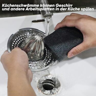 Набір губок для миття посуду 8 шт. 10 x 6,7 x 2,5 см чорний Sanrolax