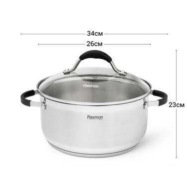 Кастрюля со стеклянной крышкой 26 см 7,1л MAGNIFICA Fissman