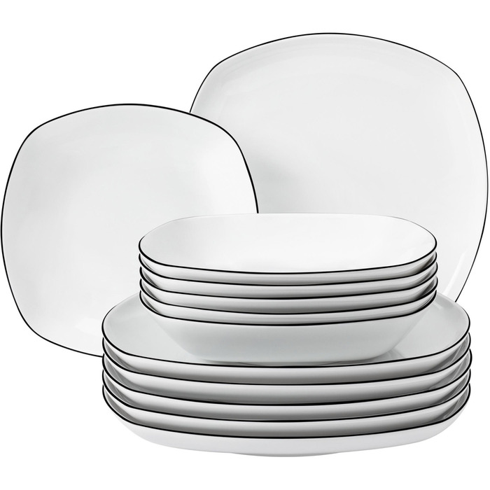 Обеденный сервиз из 12 предметов Black Line Lido Seltmann Weiden