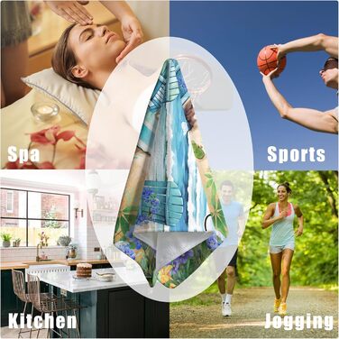 Різдвяні кухонні рушники Kwlegh, рушник для рук, рушник для пальців у формі різдвяної ялинки з цукерками та сніжинками, набір з 2 шт. , милий чоловічий банный рушник, високопоглинаючі рушники, 36 шт. (літній пляж)