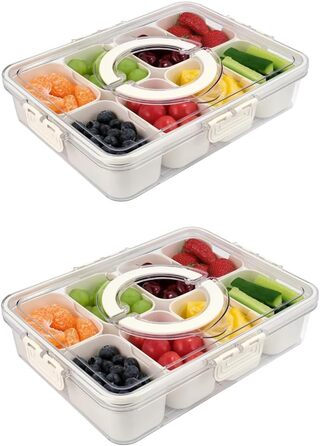 Сервірувальна тарілка для снеків з 8 відділеннями Kepuarm