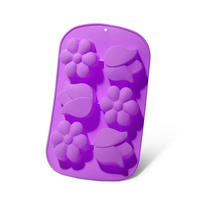 Форма для выпечки Fissman 6 кексов нарциссы и тюльпаны 26,5x17x3 см (6678)