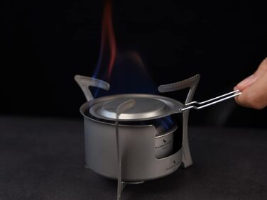 Титанова спиртоварка Спиртоварка Алкогольний обігрівач Кемпінг Дров'яна піч з підставкою Вулична туристична піч Туристична піч Виживання Трекінг Аксесуари для походів (Ti2013c Алкогольний обігрівач і підставка)