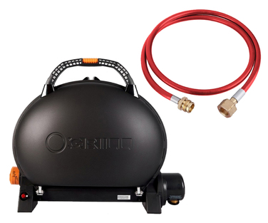 КОМПЛЕКТ Портативний переносний газовий гриль O-GRILL 500, чорний + шланг в подарунок! Код: 011672