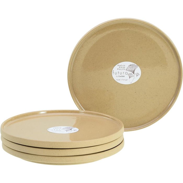 Серія Futuro Black, набір посуду з 16 предметів, комбінований сервіз керамограніту (пісок, десертна тарілка), 21539