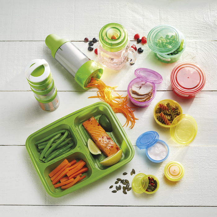 Ланч-бокс на 3 секції Kitchen Craft, пластик, 19 x 24,5 x 4 см