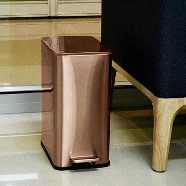 Сміттєвий бак з нержавіючої сталі 10 л мідний RED FACTOR