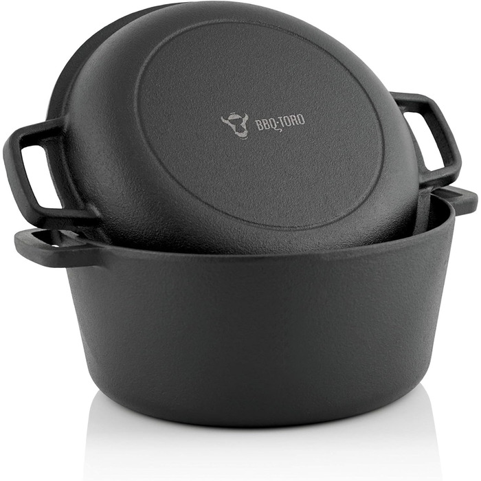 Казан чавунний 6,8 л з кришкою BBQ-Toro