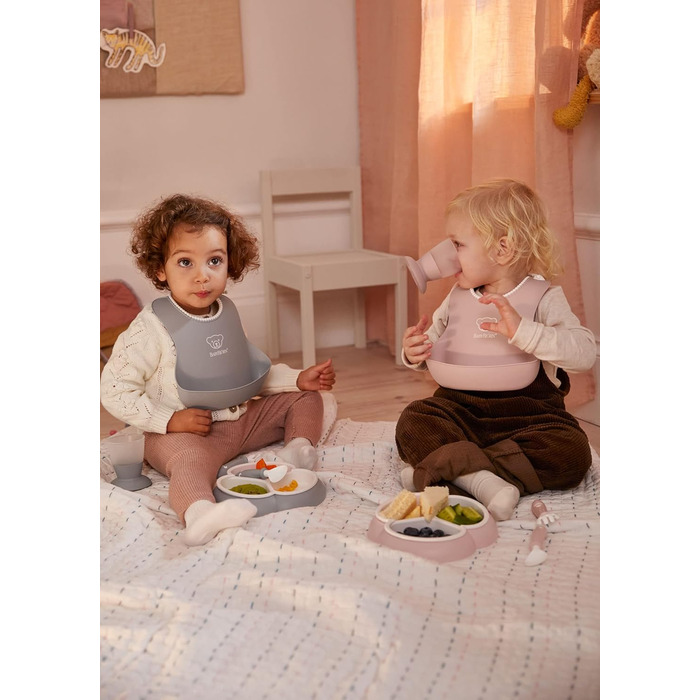 Слюнявчики для дітей 2 предмети,  сірий, блідо-рожевий BabyBjörn