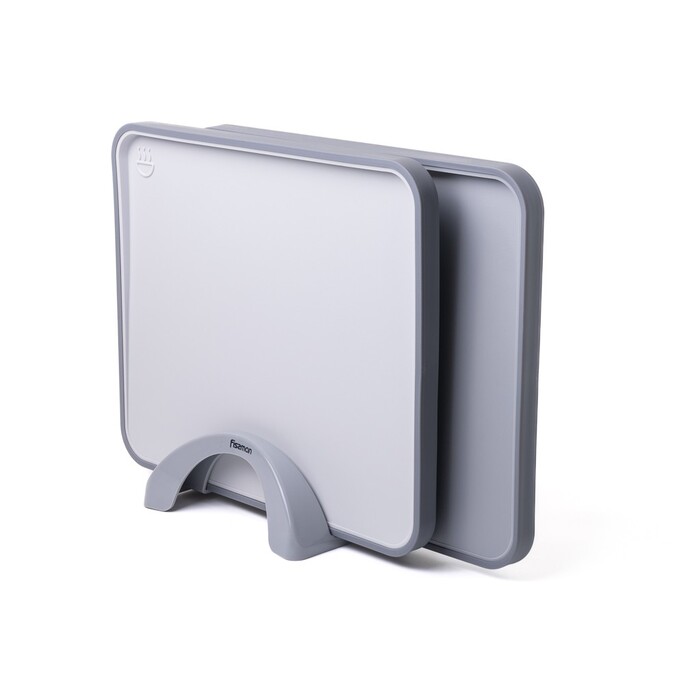 Набір з 2-х обробних дощок Fissman 34х28 см, колір СІРИЙ пластик, ТПР (8057)