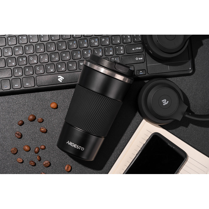 ARDESTO Термокухоль Urban 380 мл, чорний, нержавіюча сталь