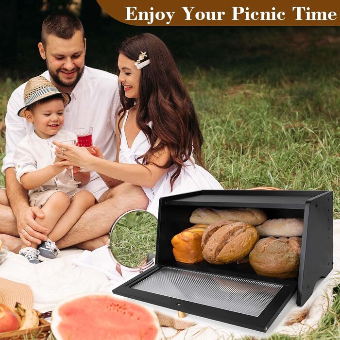 Хлібниця 40 х 21 х 20 см чорний R S Trade