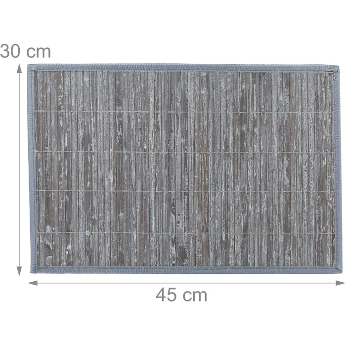 Набір із 6 сервірувальних килимків 45 x 30 см, сірий Relaxdays