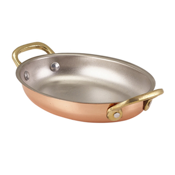 Сковорідка для подачі 16.5*12.5 см, овальна, мідне покриття GenWare