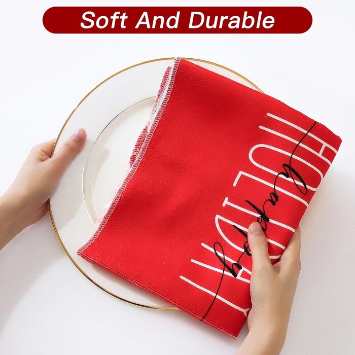 Набор из 4 рождественских кухонных полотенец 45 x 65 см, набор X Ohok