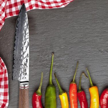 Ніж кухарський 20 см, дамаська сталь Wakoli