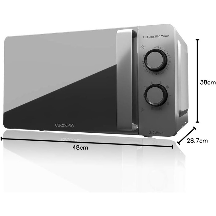 Мікрохвильова піч 700 Вт ProClean 3160 Mirror Cecotec