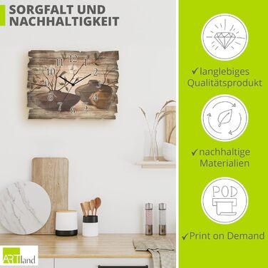 Настінний годинник без цокання 40 x 30 см ARTLAND