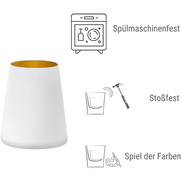 Набір із 6 склянок 380 мл, білий/золотистий Power Stölzle Lausitz