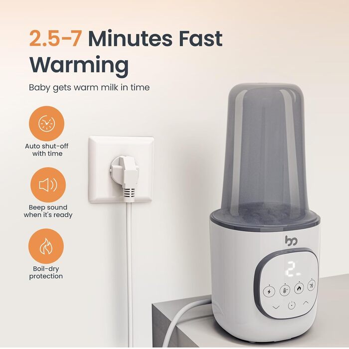 Електричний підігрівач дитячих пляшечок 8 в 1, 220 Вт femometer family