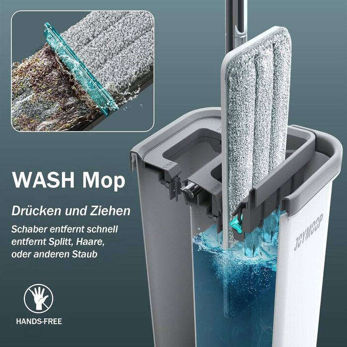 Швабра та відро з 3 миючимися мікрофібровими накладками JOYMOOP