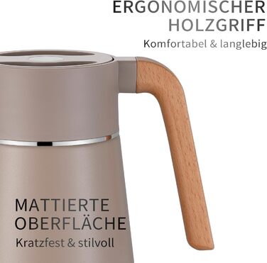 Термоглечик з чайним фільтром 1,5 л, хакі VETIN