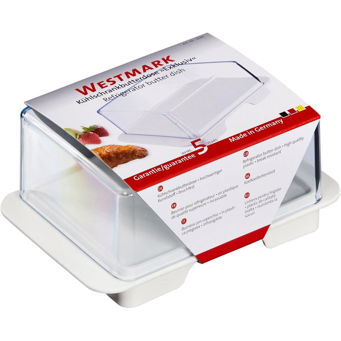 Маслянка Westmark - Ідеально підходить для сервірування та зберігання - Можна мити в посудомийній машині - Спеціальне полегшення для безпечного захоплення (ексклюзивне, одноразове)