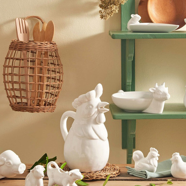 Тарілка для моцарелли La Porcellana Bianca FATTORIA, 'корова' порцеляна, 27 х 18 х 11 см