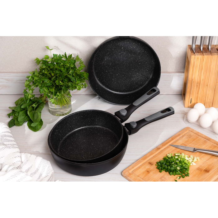 ARDESTO Сковорода глибока зі знімною ручкою Gemini Bari, 28см, алюміній, чорний