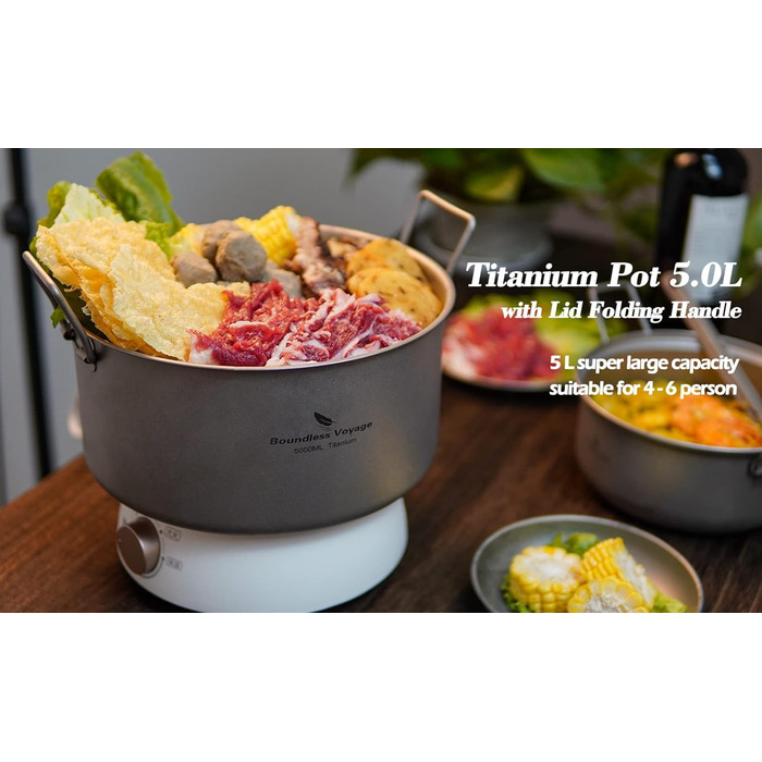 Титанова каструля для кемпінгу 5 л Boundless Voyage
