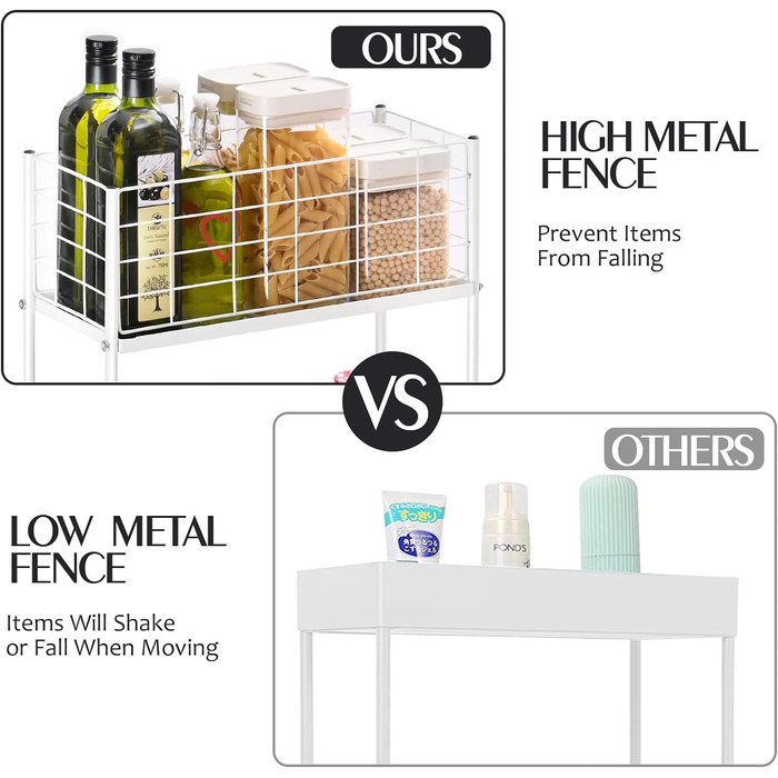 Кухонная тележка с 3 уровнями 19 x 42,4 x 79,2 см APEXCHASER