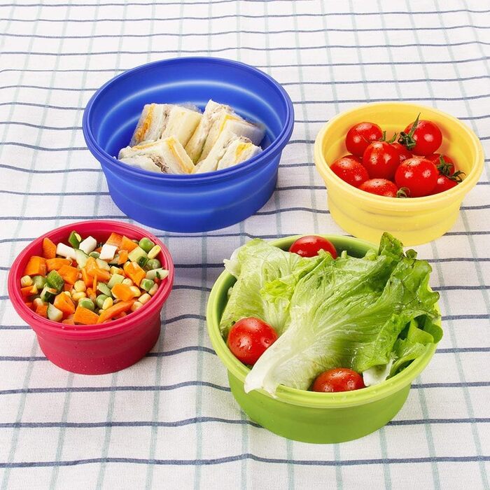 Круглые силиконовые складные контейнеры 4 шт Virklyee