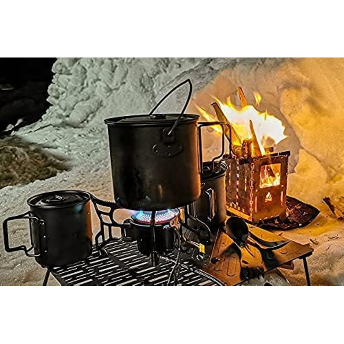 Титанова їдальня Кемпінговий посуд Кружка Військова пляшка для води Набір чашок для їдальні на відкритому повітрі Надлегкий набір для приготування їжі Столовий посуд Нирковий чайник Пляшка для води 1100 мл 750 мл 400 мл (Ti2048C-750 мл 400 мл Набір чашок)