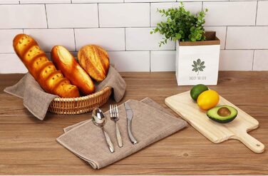 Набір з 8 кухонних рушників з мікрофібри, мяких, суперабсорбуючих і безворсових кухонних рушників, 45 x 65 см (хакі)