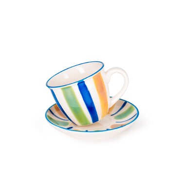 Кружка Fissman 220 мл с блюдцем фарфора (14139)