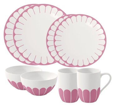 Набір столового посуду на 2 персони, 8 предметів, рожевий Fleur Villeroy & Boch