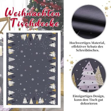 Різдвяна скатертина, темно-сіра 240 x 140 см прямокутна Yrendenge