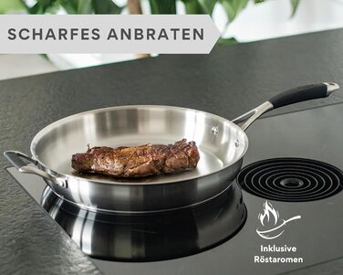 Сковорода из нержавеющей стали 32 см, серебристая Pura DIVORY