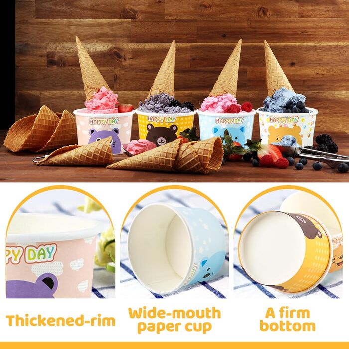 Набір паперові стаканчики для морозива 40 шт. 150 мл dellyy