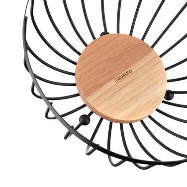 ARDESTO Кошик Midori 25х25х13см, металл, дерево, чорний