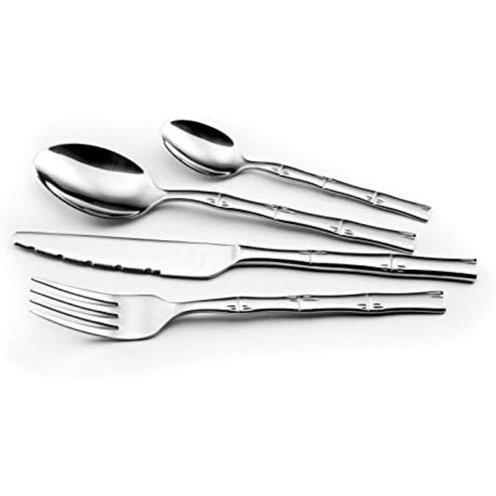 Набір столових приборів дизайн круглої ручки з декором з бамбука 24 шт. Karma Amefa