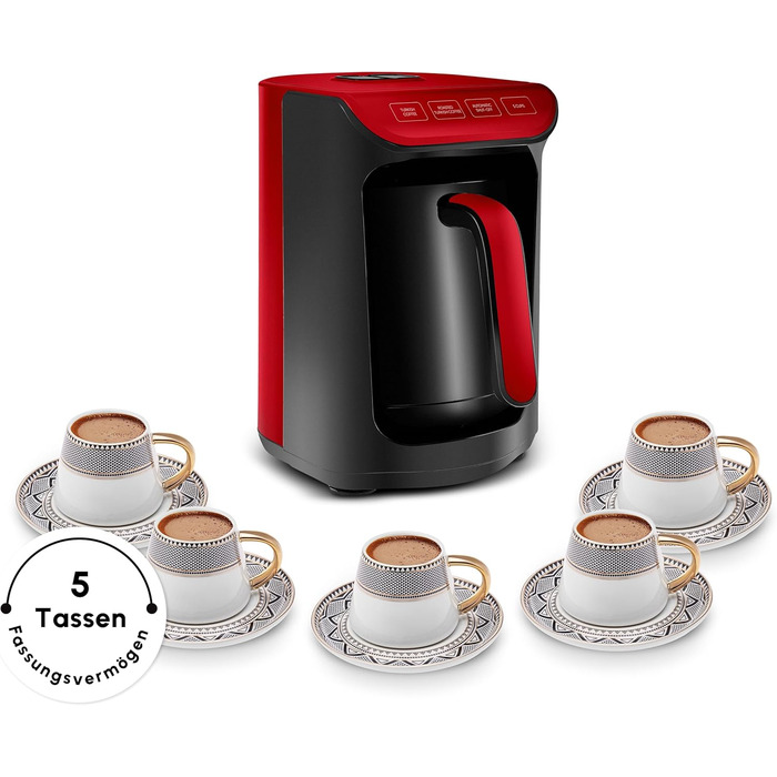 Кавоварка на 5 чашок, 535 Вт, червона Hatır Köz Karaca