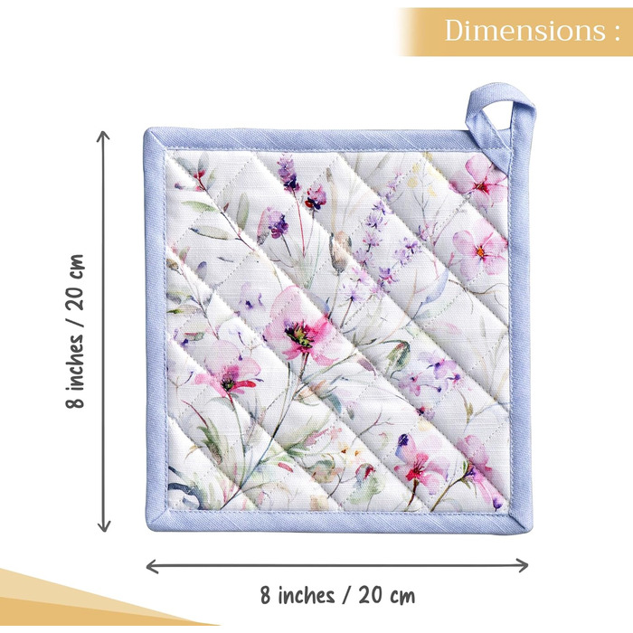 Рукавички для духовки Maison d&39 Hermine, підставки для каструль, 100 бавовна, термостійкі кухонні рукавички, рукавички для духовки (19 см x 33 см) та підставки для каструль (20 см x 20 см) для приготування їжі, Morzine - рукавички для духовки на День по