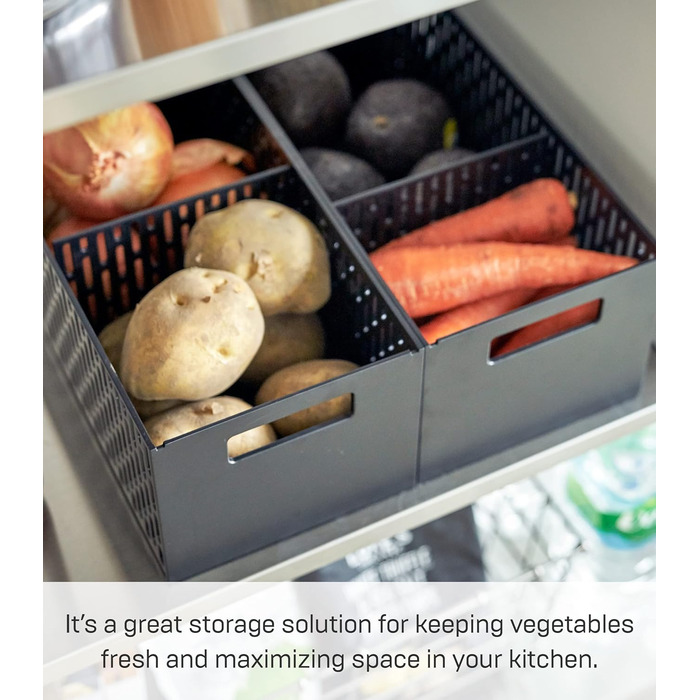 Штабельований овочевий кошик для овочів Yamazaki, пластиковий, чорний, один розмір один розмір чорний