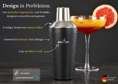 Коктейльний набір з нержавіючої сталі 700 мл з підставкою та барними аксесуарами BARMINGO