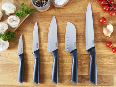 Tefal Набор ножей Essential, 3шт, нержавеющая сталь, пластик, черный, нержавеющая сталь, пластик